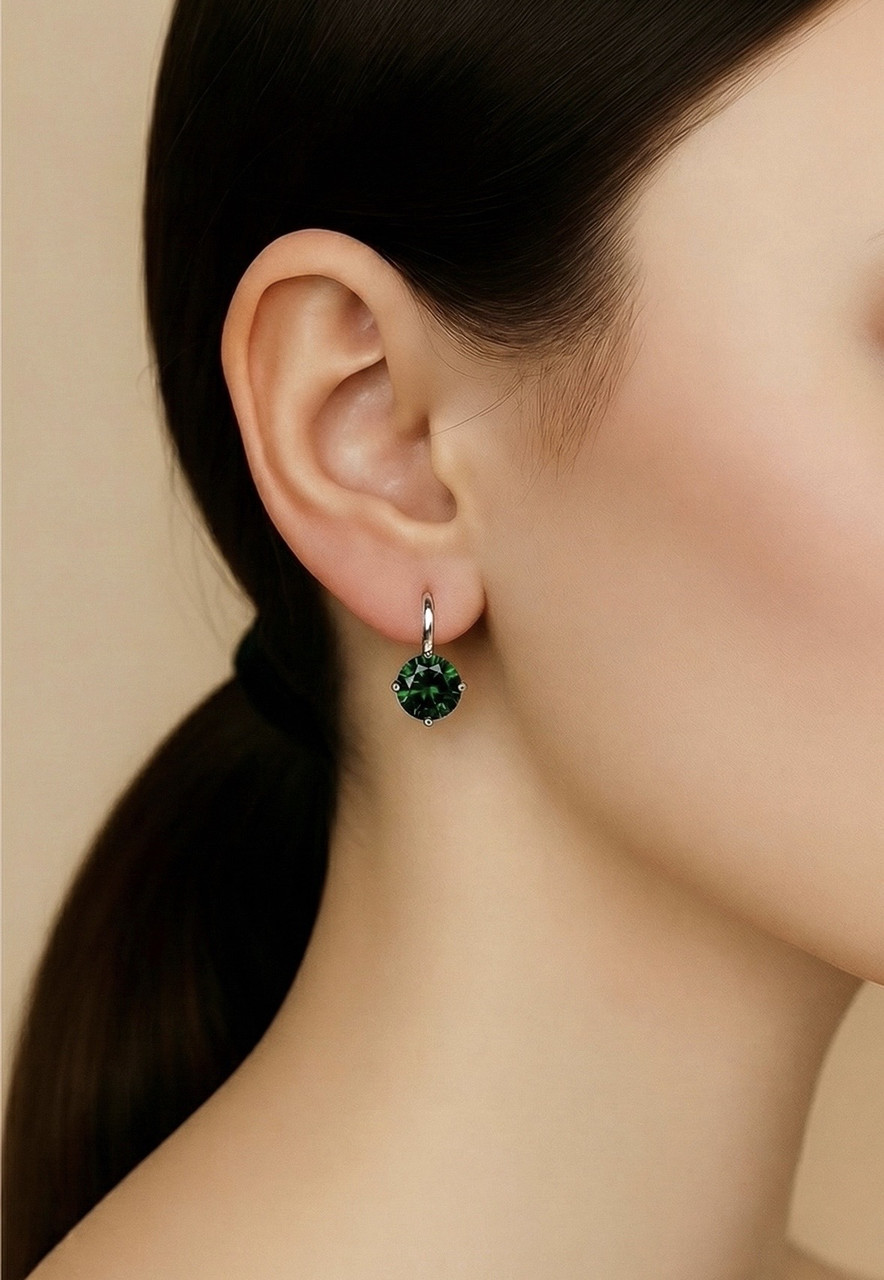 Срібні сережки з зеленим альпінітом — яскравий акцент елегантного образу, фото 1