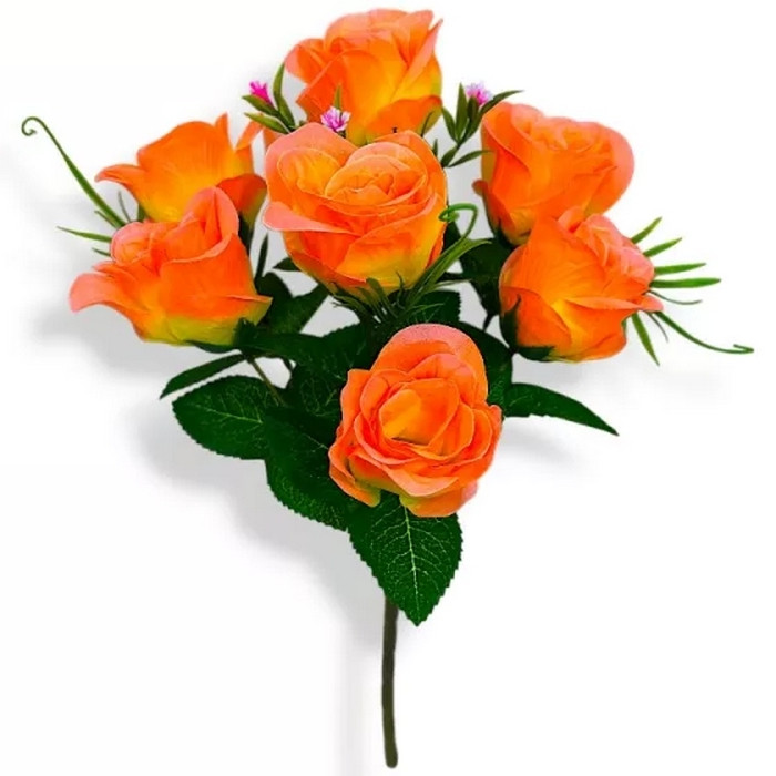 Штучні квіти букет троянди в бутоні, 44 см (24 шт. в уп), фото 1