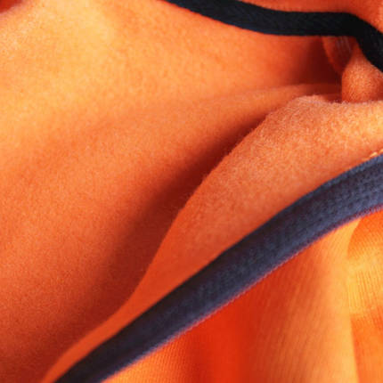 Теплий дитячий світшот оранжевого кольору однотонний з тринитки з начісом базова модель реглан розміри 92–140, фото 2