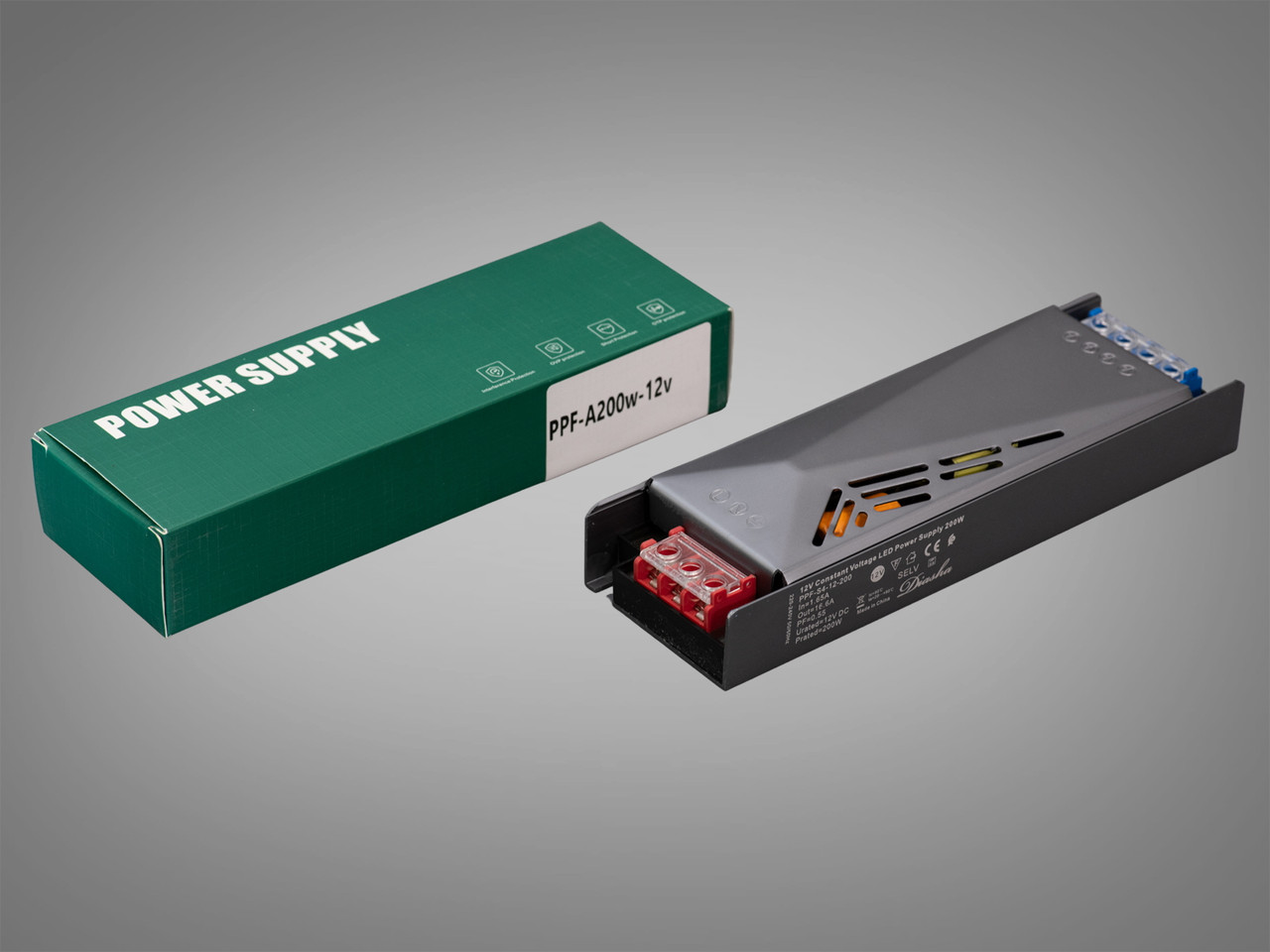Блок живлення для LED стрічки, 12v, 200Вт, 16,66А PPF-A200W-12V