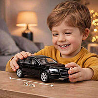 Машинка Автопром Audi Q7 1:32 чорна — металева іграшкова модель зі світлом, звуком та відкривними дверима, арт. 68310, фото 9