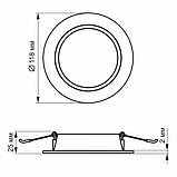 LED світильник Back вбудований круглий VIDEX 6W 5000K Black, фото 4