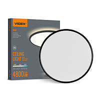 LED світильник з декоративною підсвіткою VIDEX DL5R 44W 3000K-4000K-5000K Black