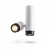 Світильник VIDEX під лампу GU10 SPF07 накладний поворотний подвійний білий + чорне кільце, фото 2