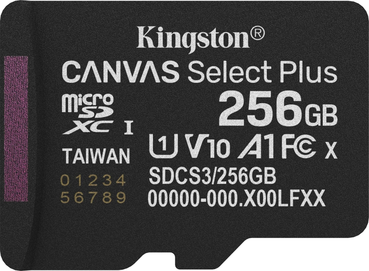 Micro SD 256GB/10 class R150Mb/s U1 V10 A1 Canvas Select Plus Kingston (SDCS3/256GBSP)