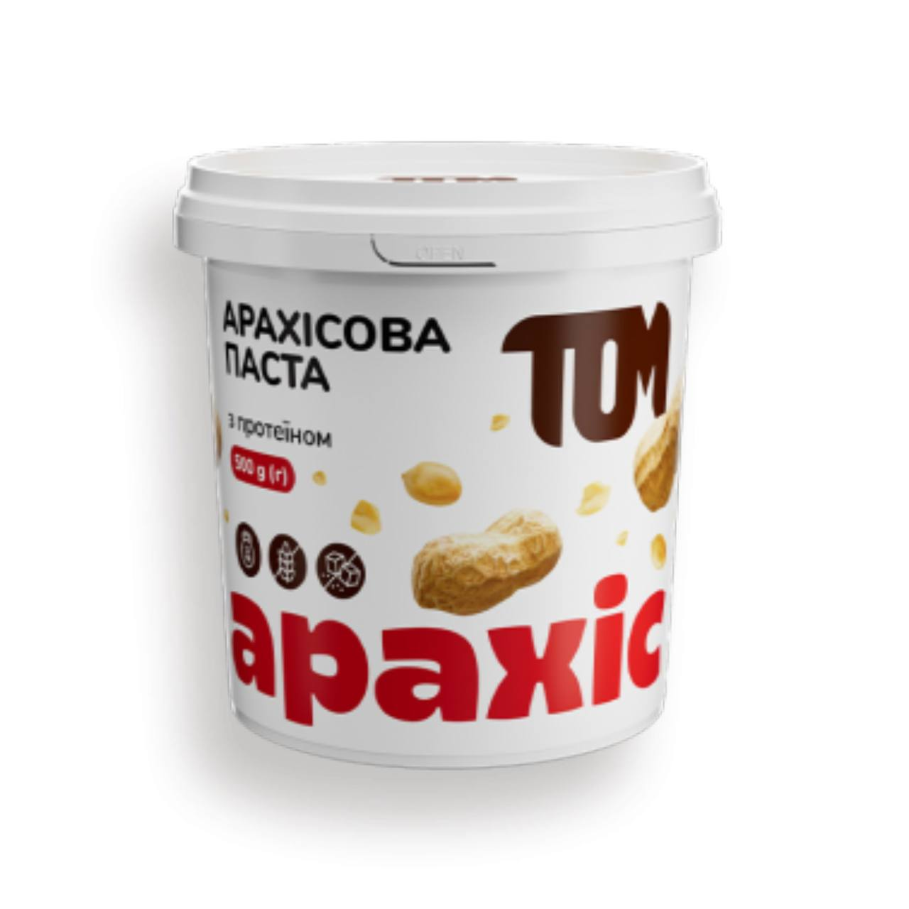 Арахісова паста з протеїном 500г ТОМ, фото 1