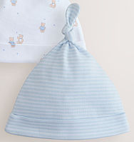 Дитяча шапочка next з вузликом для новонароджених 0-3  місяців, 1шт (блакитний смужка)