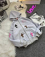 Жіноче зіп худі трьохнитка на флісі, розмір універсал 42-46