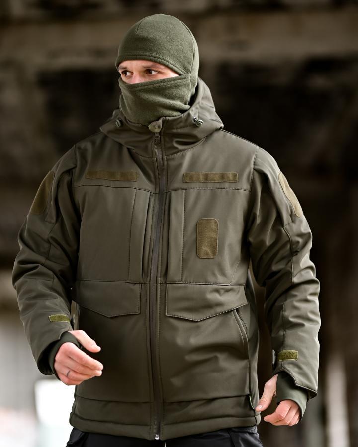 Зимова тактична куртка Pocket 7.62 олива Softshell на флісі ТР6578 ТМ, фото 1