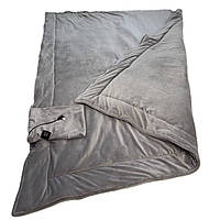 Ковдра з підігрівом від Power Bank 140х190см тепла зимова електроковдра. Велюр плюш "Сірий"