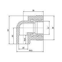Кутик PPR Blue Ocean 25х1/2", 90° ВР, фото 2