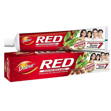 Зубна паста RED TOOTHPASTE 200G DABUR, РІД ДАБУР для зміцнення зубної емалі аюрведична