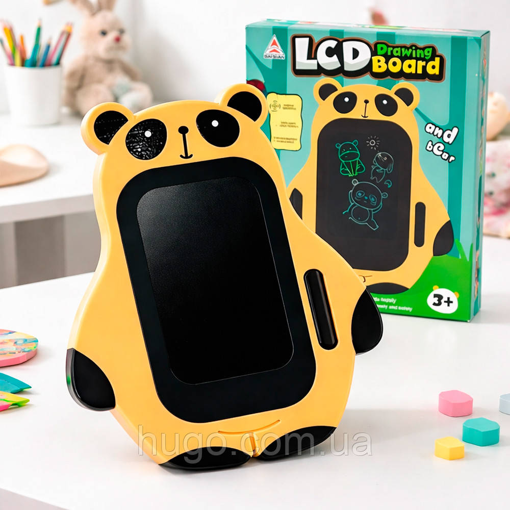 Дитячий планшет для малювання LCD 4,5" на батарейках зі стилусом Панда 4502-1 / Графічний планшет / Дошка для малювання, фото 1
