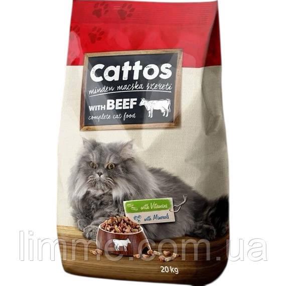 Сухий корм для котів Caftos Complete Cat Food with Beef, 20 кг