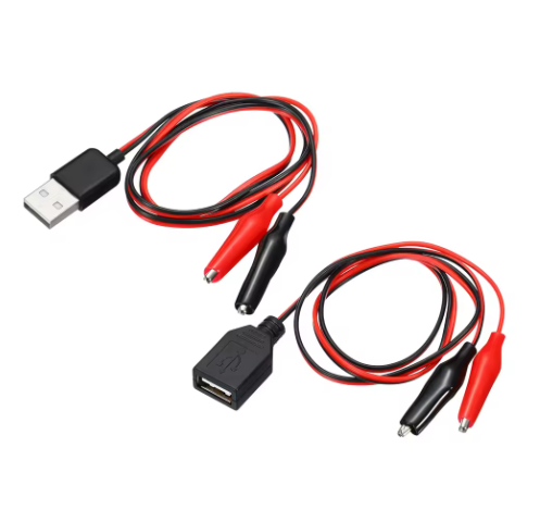 2 шт. мама + тато USB перехідник із затискачем типу «крокодил»: гніздо-затискачі, фото 1