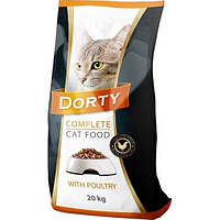 Сухий корм для котів Dorty Complete Cat Food with Poultry, 20 кг.