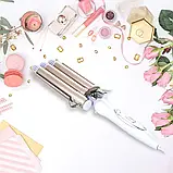 Потрійна плойка для завивання волося top4ever jd-016, фото 3