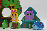Дерев'яні блоки для дітей Чарівний ліс дитяча розвиваюча іграшка з лісовими звірями 13 деталей, фото 4