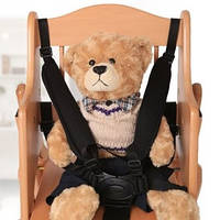 Ремни безопасности с наклакдами. Черные с красной кнопкой