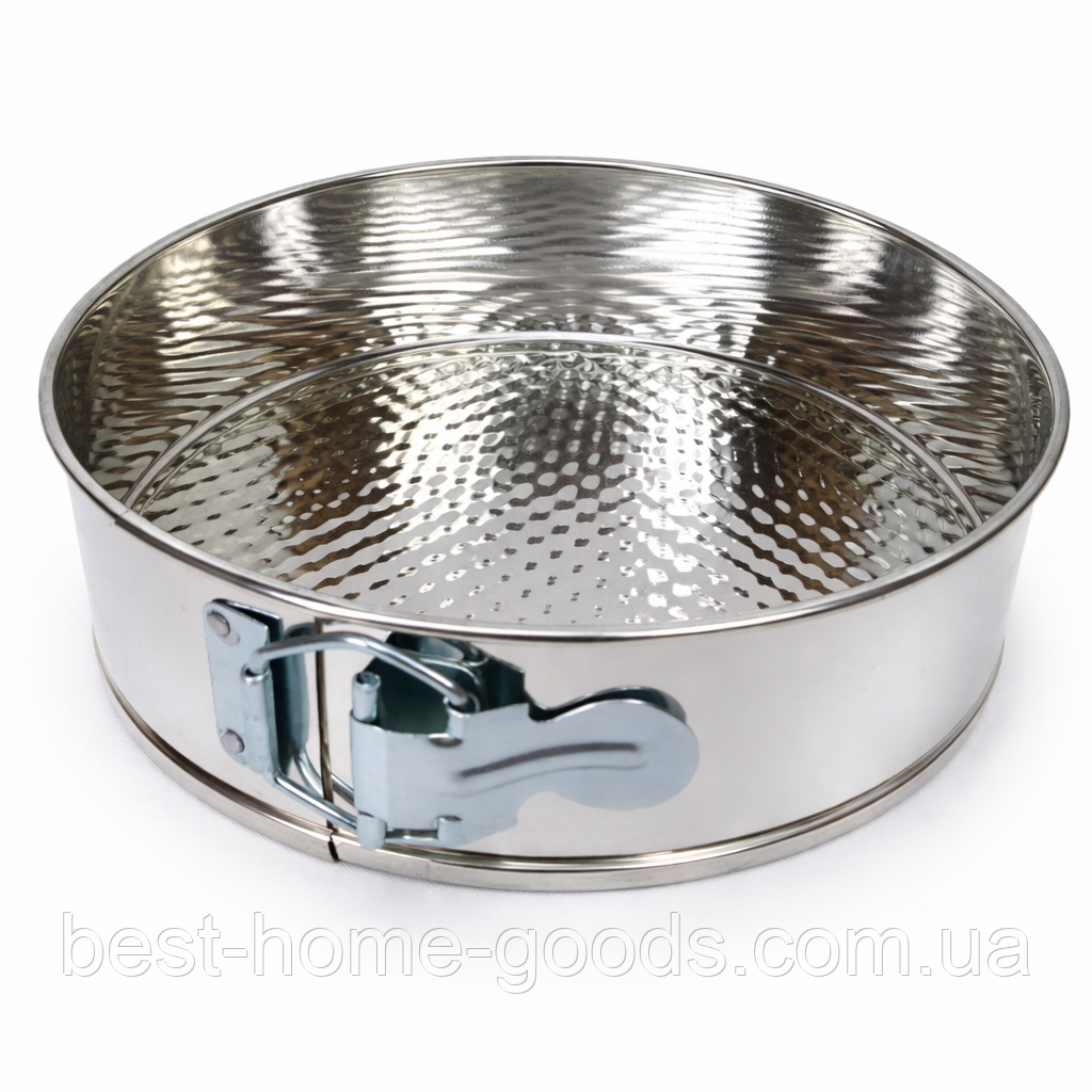 Форма роз’ємна для випікання | торти, паски, десерти | 1 шт., діаметр 25 см, висота 6,5 см, алюміній, знімне дно, фото 1