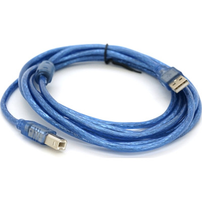 Кабель для принтера USB 2.0 AM/BM 3.0m ferrite blue Ritar (YT-AM/BM-3.0TBL), фото 1