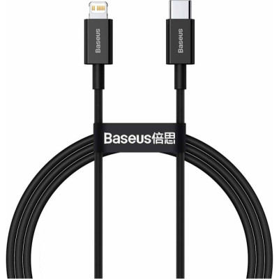 Дата кабель USB-C to Lightning 1.0m 20W Superior Series Black Baseus (CATLYS-A01), фото 1