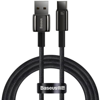 Дата кабель USB 2.0 AM to USB-C 1.0m 100W black Baseus (CAWJ000001), фото 1
