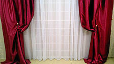 Штори портьєрні Шанзалізе Вишня (2 штори), фото 3