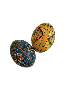 Українські деревʼяні писанки — набір 2 шт, Великдень