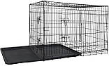 Клітка для тварин Funfit XXL (107х70х77 см), металева , чорна, транспортна, з висувним піддоном, для собак і котів, фото 3