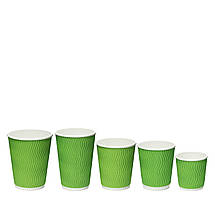 Стакан Гофрований "ТС" (Ripple) 175мл – Зелений (20шт.), 45уп./ящ. (кр-70), фото 4