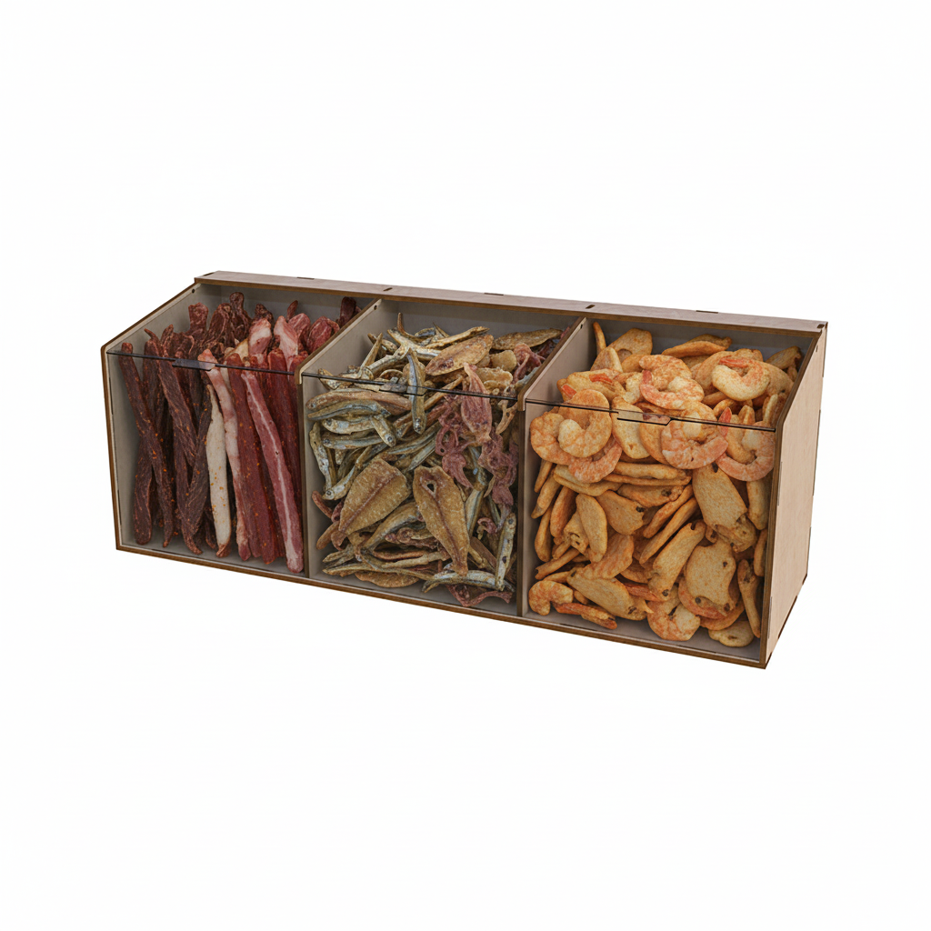 Диспенсер EKOSTAR для цукерок, снеків, горіхів, круп на 3 комірки, фото 1