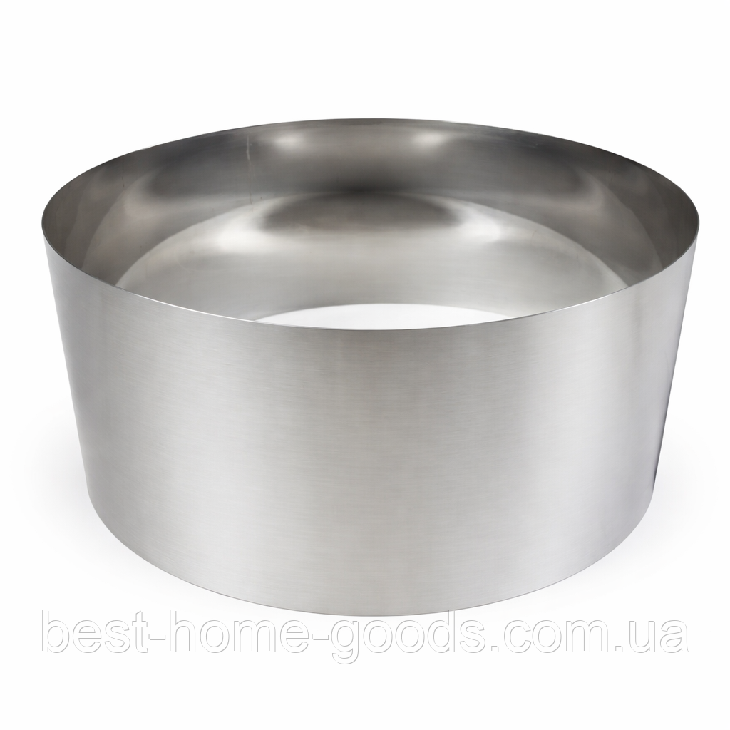 Кондитерська форма-кільце для випікання тортів і десертів | Ø 22 см | висота 10 см | нержавіюча сталь, фото 1