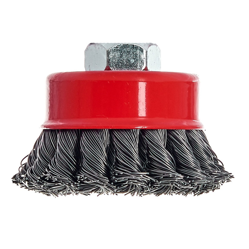 Щітка-чашка Vitals плетена сталь 65 мм М14, 0,5 мм, фото 1