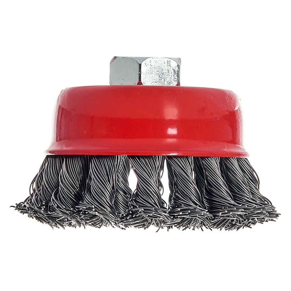 Щітка-чашка Vitals плетена сталь 75 мм М14, 0,5 мм, фото 1