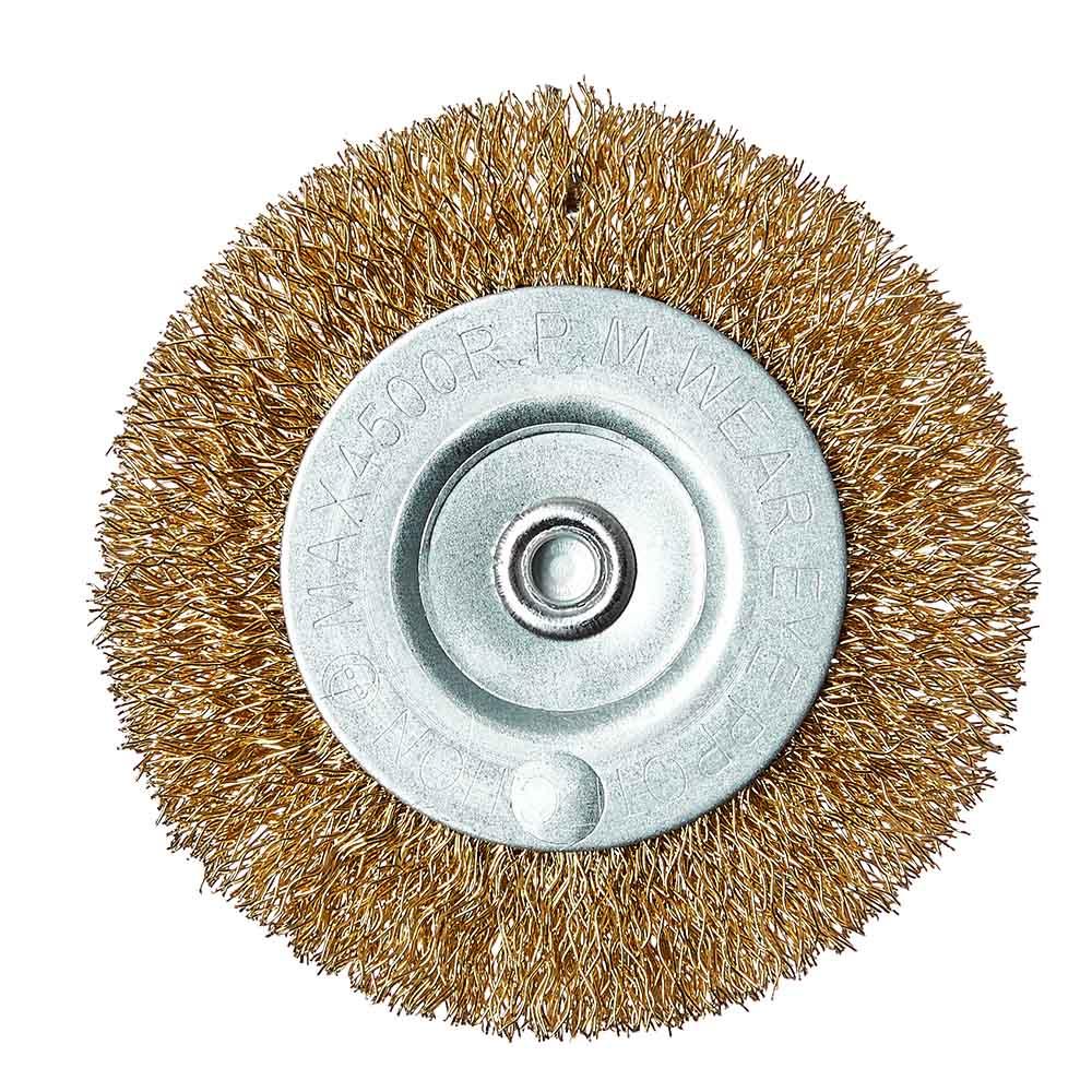 Щітка дискова з хвостовиком Vitals гофрована латунована 75 мм, 0,3 мм, фото 1