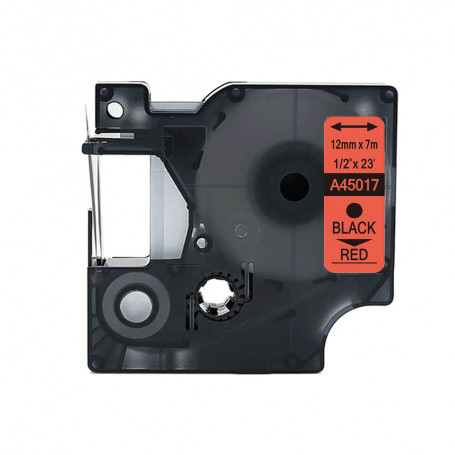 Стрічка для принтера етикеток Dymo D1 12 мм набір 5 шт чорний друк різні фони, фото 1