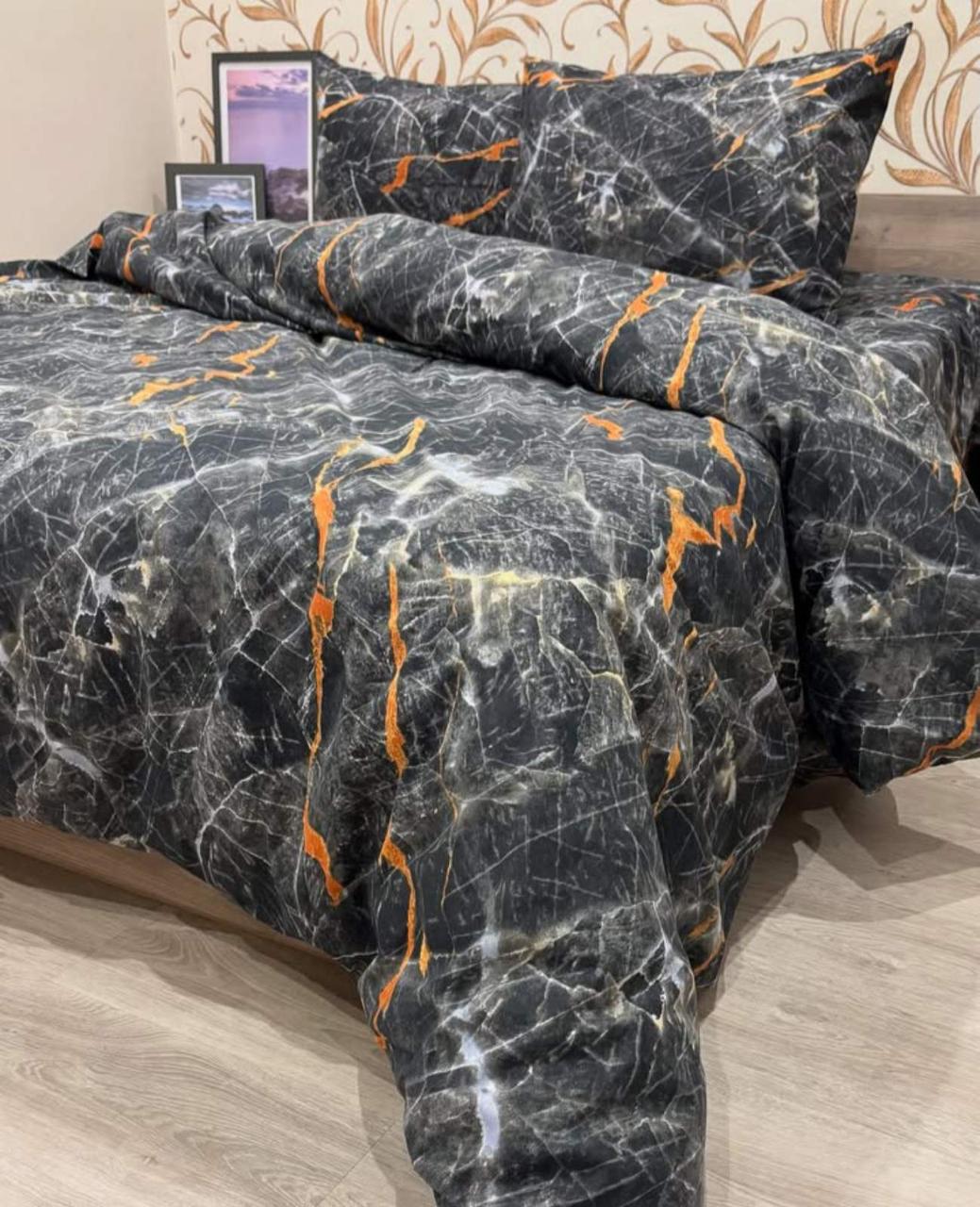 Постільна білизна бязь Чорний мармур, фото 1