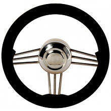 Руль 350 мм нержавіюча сталь поліуретан чорний Osculati для яхт і катерів