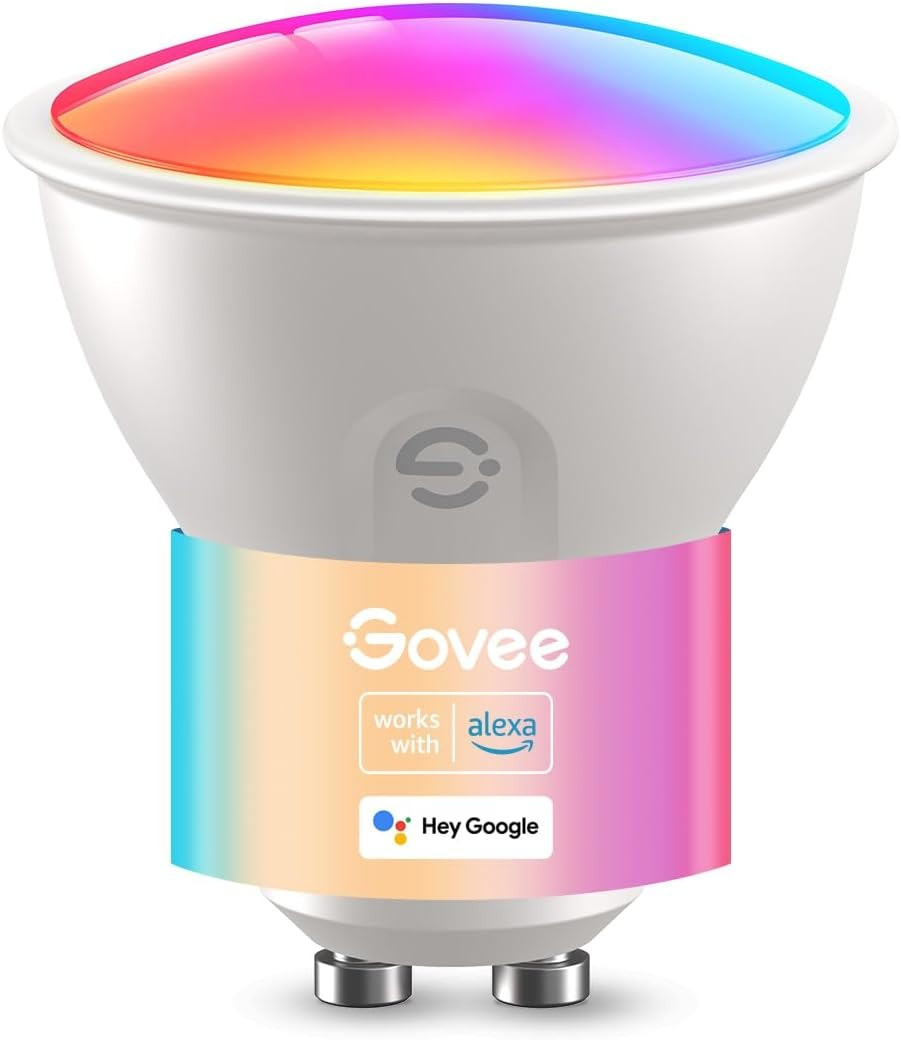 Розумна LED лампочка Govee GU10, RGBWW, 400 лм, Wi-Fi, Matter, Alexa, Google Home, димування, 56 сцен, 1 шт., фото 1