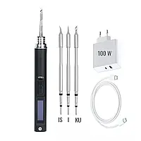 Паяльник Miniware TS21 живлення USB Type-C + 3 жала типу С210 KU,IS,I — З Блоком живлення 100W