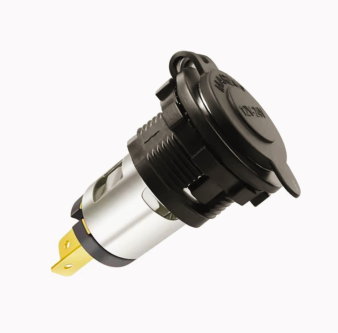 Гніздо прикурювача автомобільне 12–24 В, 250 Вт металеве, врізне, фото 1