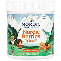 Мультивітаміни для дітей, смак апельсин та лимон, Nordic Berries, Multivitamin Gummies, Ages 3+, Nordic Naturals, 120 жувальних