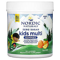 Мультивітаміни для дітей без цукру, смак апельсин та лимон, Zero Sugar Kids Multi Gummies, Ages 4+, Nordic Naturals, 120 жувальних