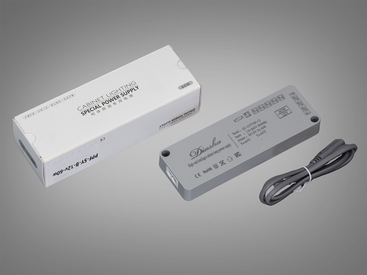 Тонкий керований блок живлення 12В, 60Вт, 5А PPF-SY-B-12V-60W