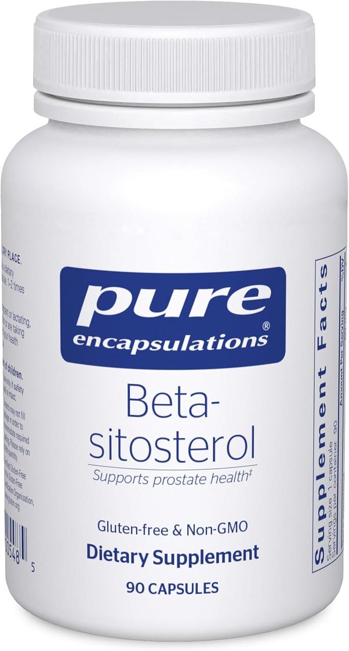 Бета-Сітостерол, Beta-Sitosterol, Pure Encapsulations, для чоловіків, для покращення сечовипускання та здоров'я, 90 капсул, фото 1