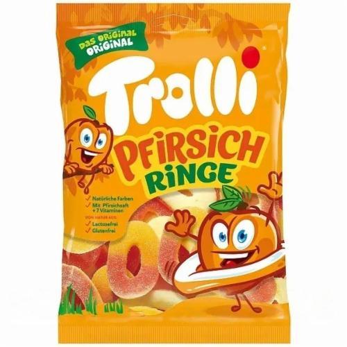 Цукерки желейні Trolli Pfirsich Ringe - 150 g, фото 1
