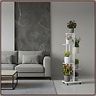 Металева стійка для квітів на 6 рівнів з сітчастими полицями та коліщатками 112х42х22см CVT-6P, фото 4