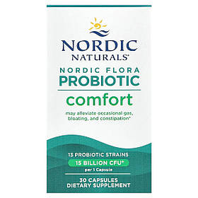 Пробіотики, 15 млрд КУО, Nordic Flora Probiotic, Comfort, Nordic Naturals, 30 капсул
