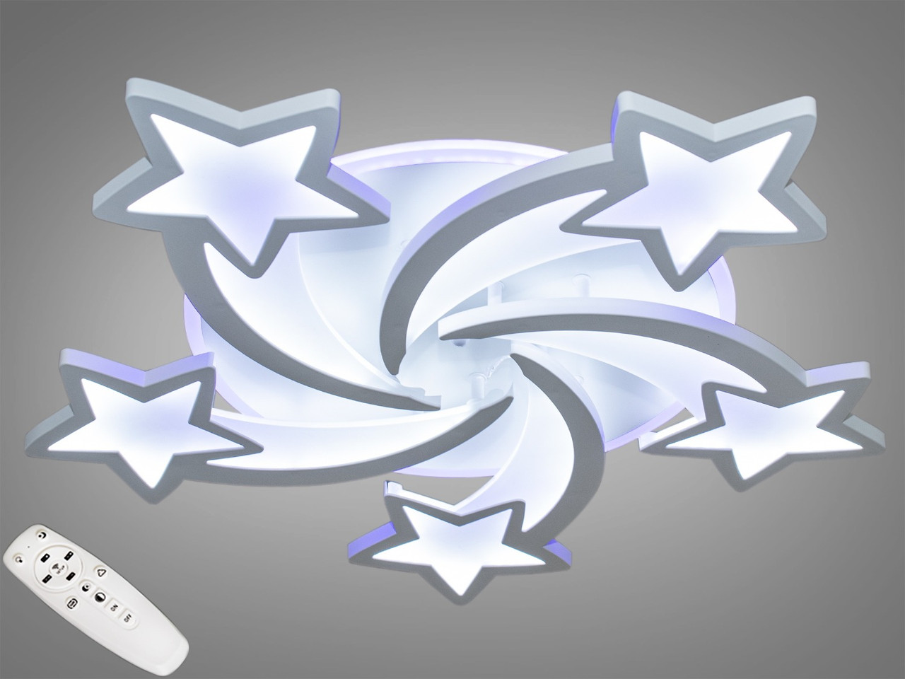 Люстра світлодіодна для дитячої 85W зірки rgb-підствітка, пульт, димер